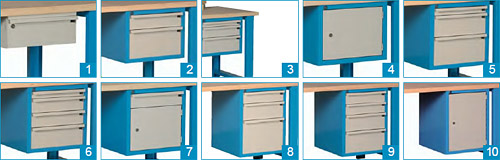 Tiroirs pour établis de type L